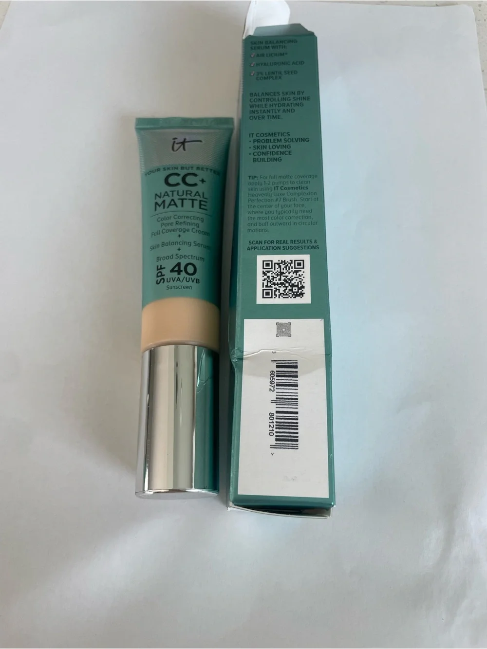 It Cosmetics FAIR IVORY Your Skin But Better 1.08 fl Oz CC+Natural Matte Cream